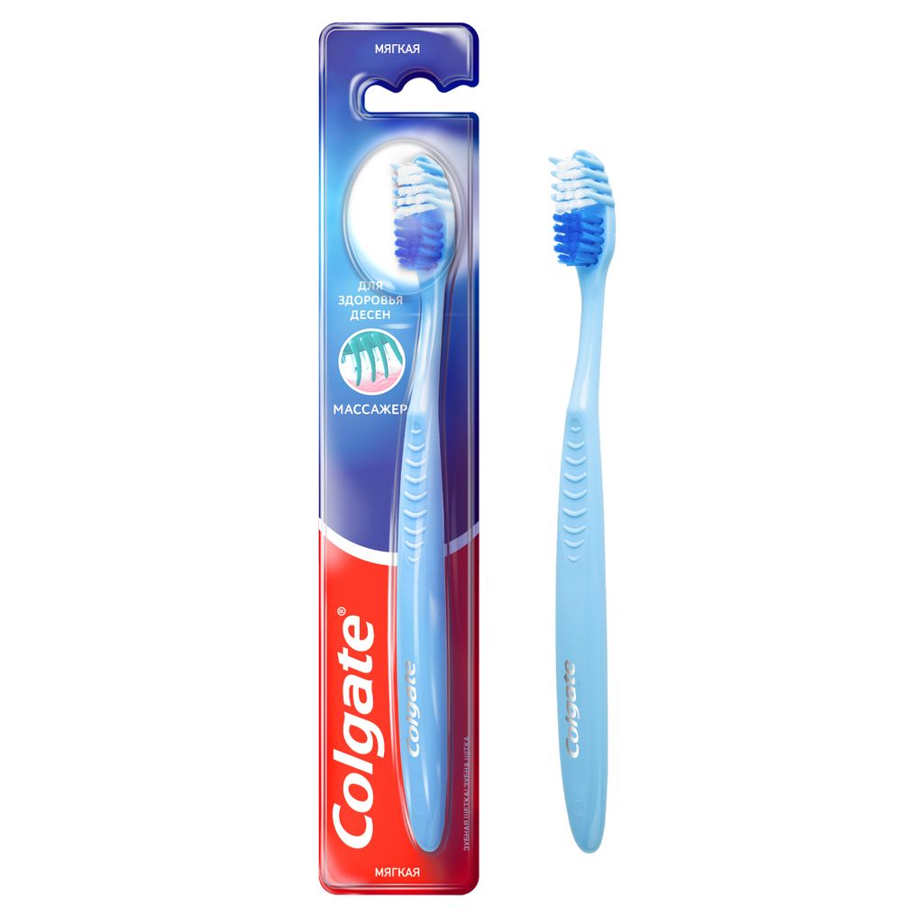 Colgate Массажер зубная щетка мягкая, цвета в ассортименте, щетка зубная, мягкий (ая), 1 шт.