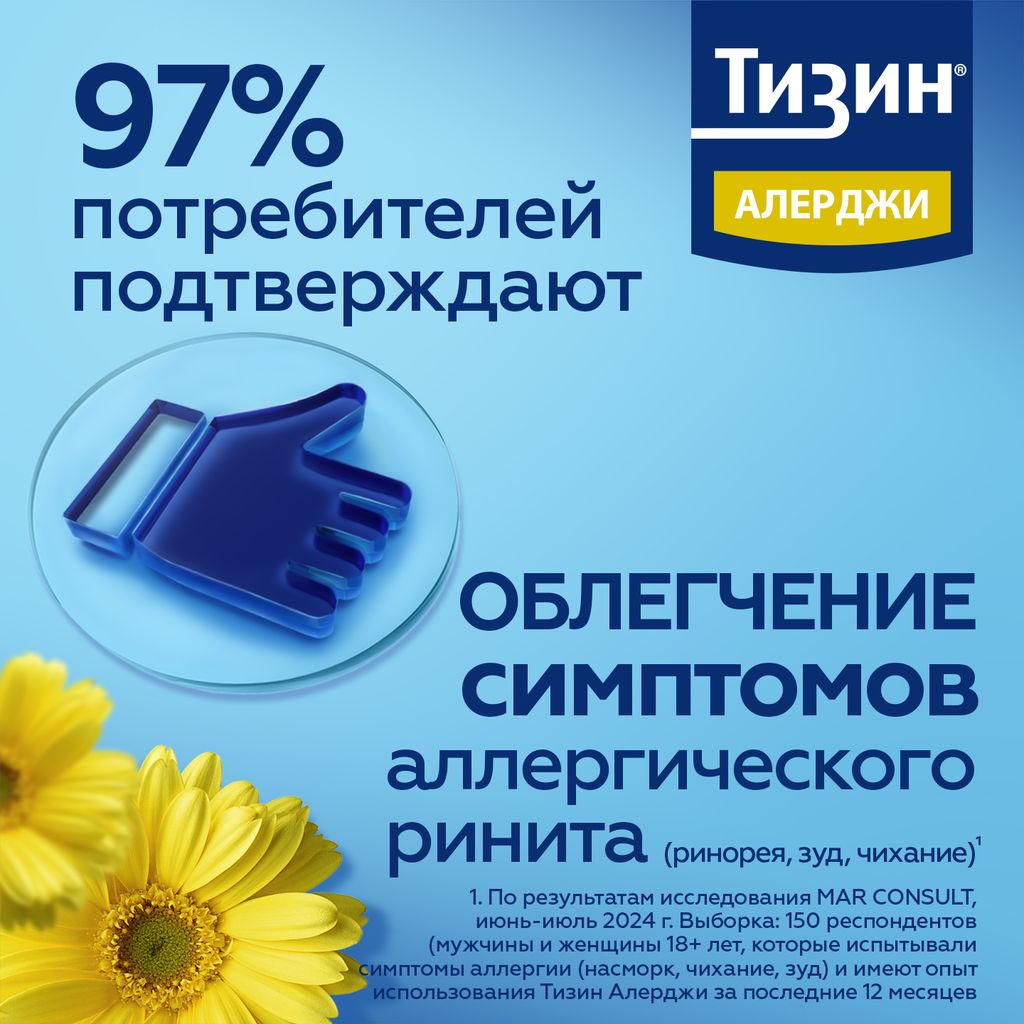 Тизин Алерджи, 50 мкг/доза, спрей назальный дозированный, 10 мл, 1 шт.
