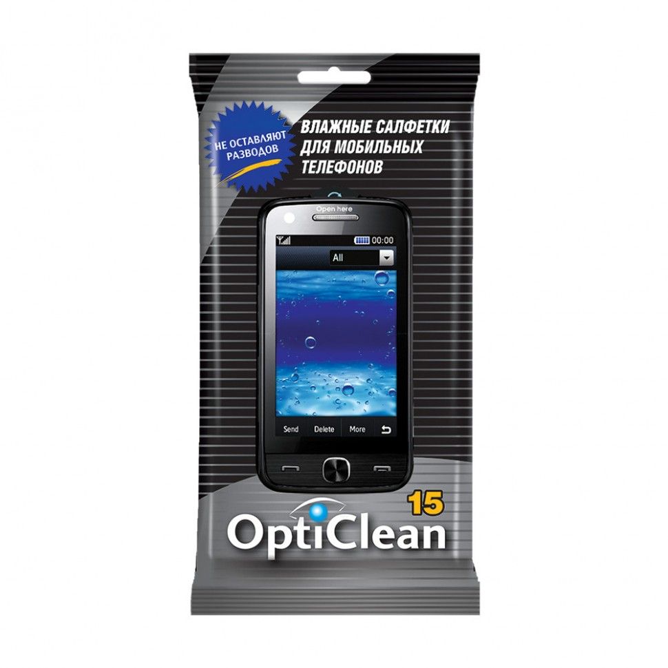 фото упаковки Opti Clean Салфетки влажные для мобильных телефонов
