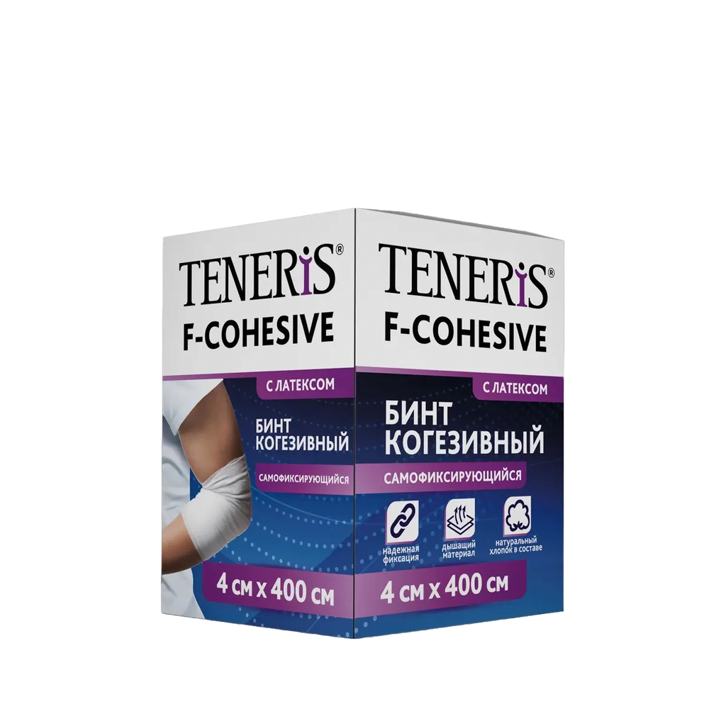 фото упаковки Teneris F-Cohesive Бинт когезивный самофиксирующийся