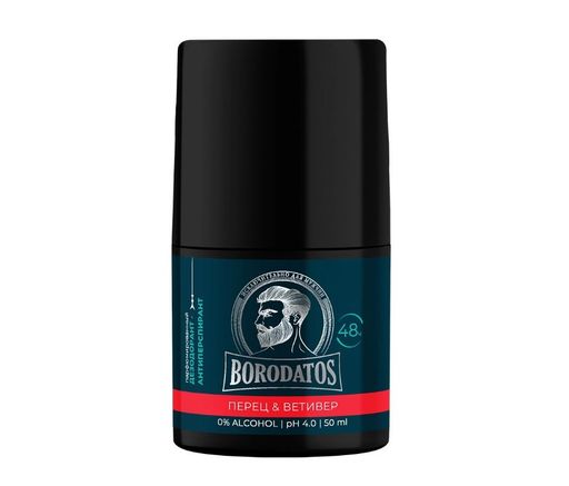 Borodatos Дезодорант-антиперспирант роликовый парфюмированный, перец ветивер, 50 мл, 1 шт.