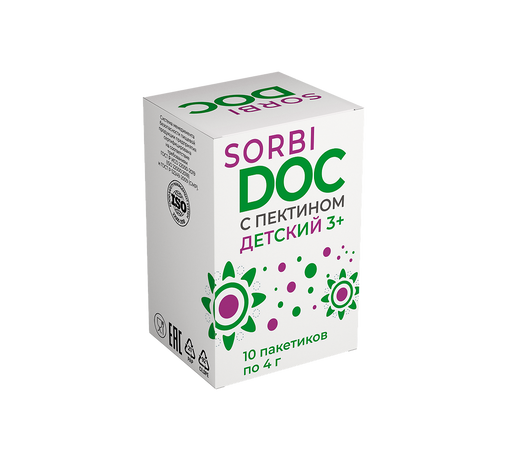 SORBIDOC с пектином детский, 3+, стик - пакет, 4 г, 10 шт.