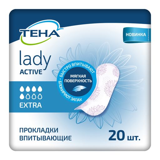 Прокладки урологические Tena Lady Active Extra, прокладки урологические, 5 капель, 20 шт.