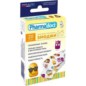 Pharmadoct Пластырь защитный на полимерной основе Эмоджи, 7х2см, пластырь, 20 шт.