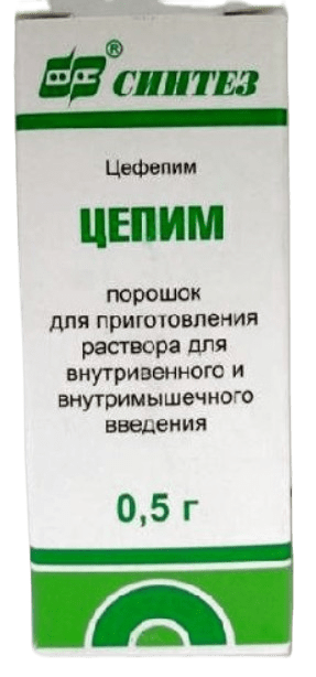 Цепим, 0.5 г, порошок для приготовления раствора для внутривенного и внутримышечного введения, 10 мл, 1 шт.