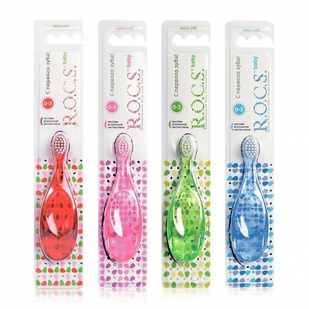 ROCS Baby Зубная щетка для детей от 0 до 3 лет, 0-3 года, extra soft, 1 шт.