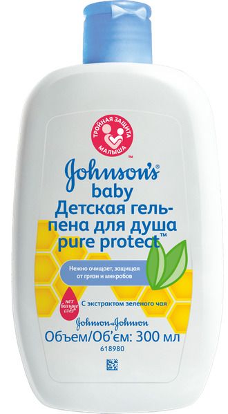 Johnson's Baby Pure Protect гель-пена для душа, гель для душа, 300 мл, 1 шт.