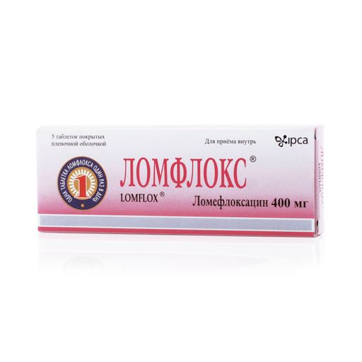 Ломфлокс, 400 мг, таблетки, покрытые пленочной оболочкой, 5 шт.