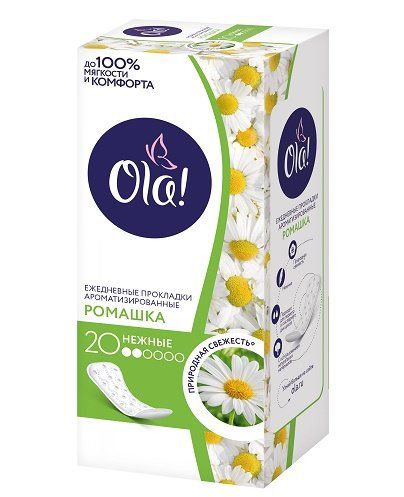 Ola! Daily Deo прокладки ежедневные Ромашка, прокладки гигиенические, ароматизированные, 20 шт.